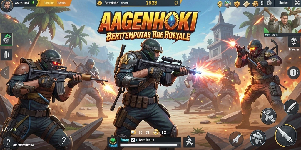 Tangkapan layar AGENHOKI menampilkan aksi intens dalam pertempuran Battle Royale.
