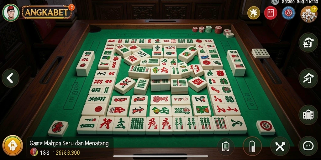 Tampilan gameplay menarik dari ANGKABET Mahjong.