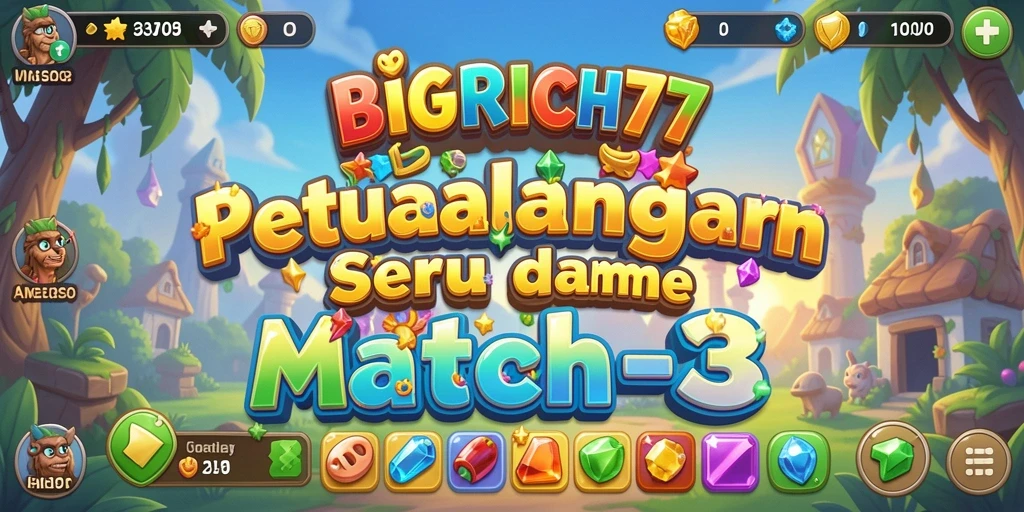 Tampilan menarik dari gameplay Match-3 BIGRICH77.