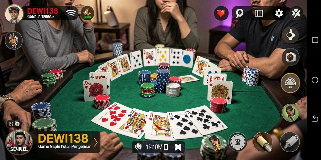 Tangkapan layar gameplay seru dengan pemain Gaple.