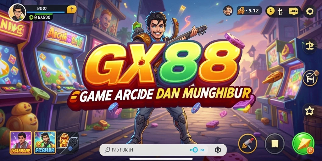 Screenshot GX88 menampilkan gameplay arcade yang dinamis dan penuh aksi.