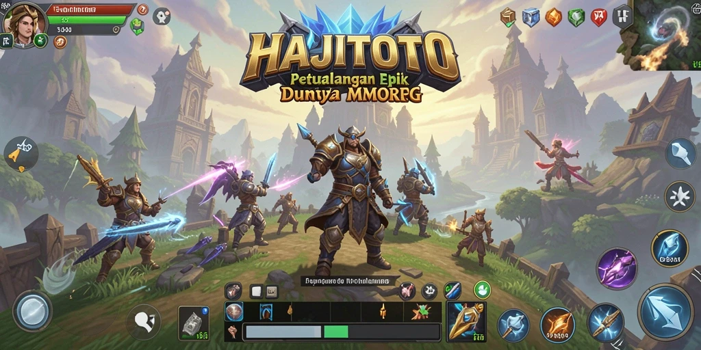 Tangkapan layar gameplay epik dari HAJITOTO MMORPG yang menampilkan petualangan seru.