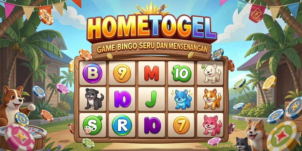 Tampilan screenshot utama HOMETOGEL yang menunjukkan keseruan gameplay Bingo.