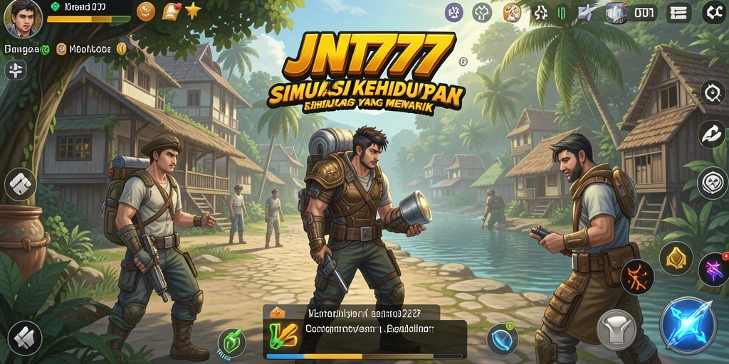 Screenshot gameplay JNT777 yang menampilkan interaksi karakter.