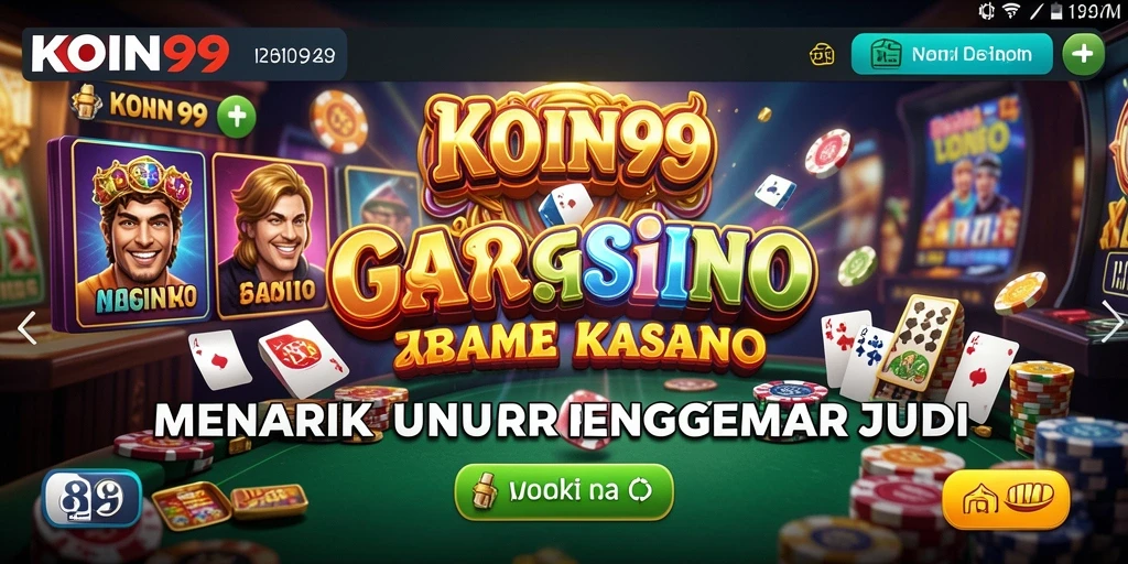 Screenshot gameplay Kasino KOIN99 yang menampilkan suasana bermain yang mengasyikkan.