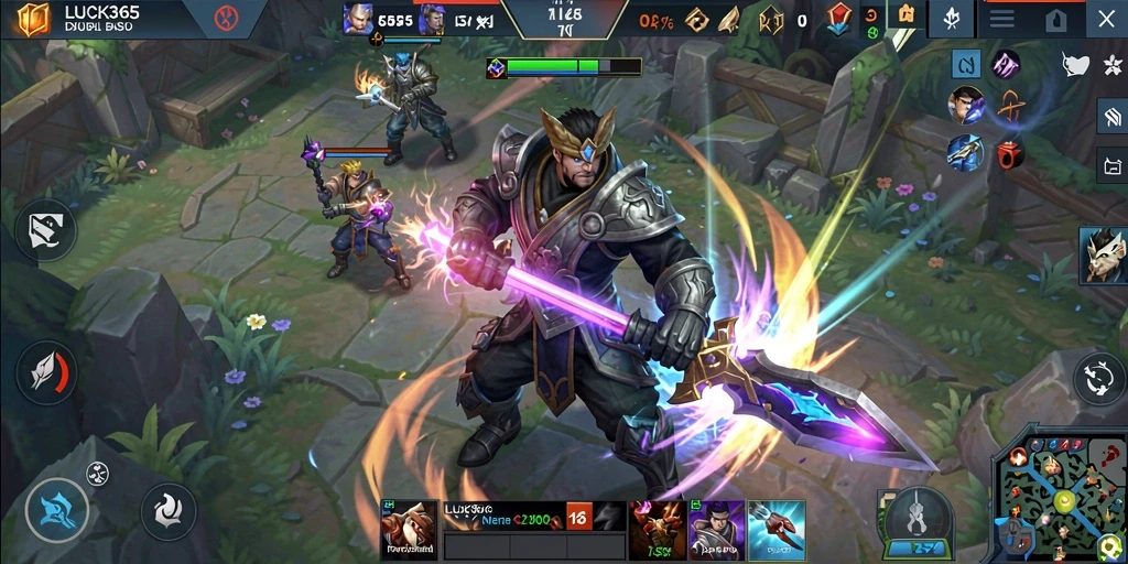 Gamer melakukan pertempuran seru di arena <strong>LUCK365</strong> dengan karakter yang beragam.