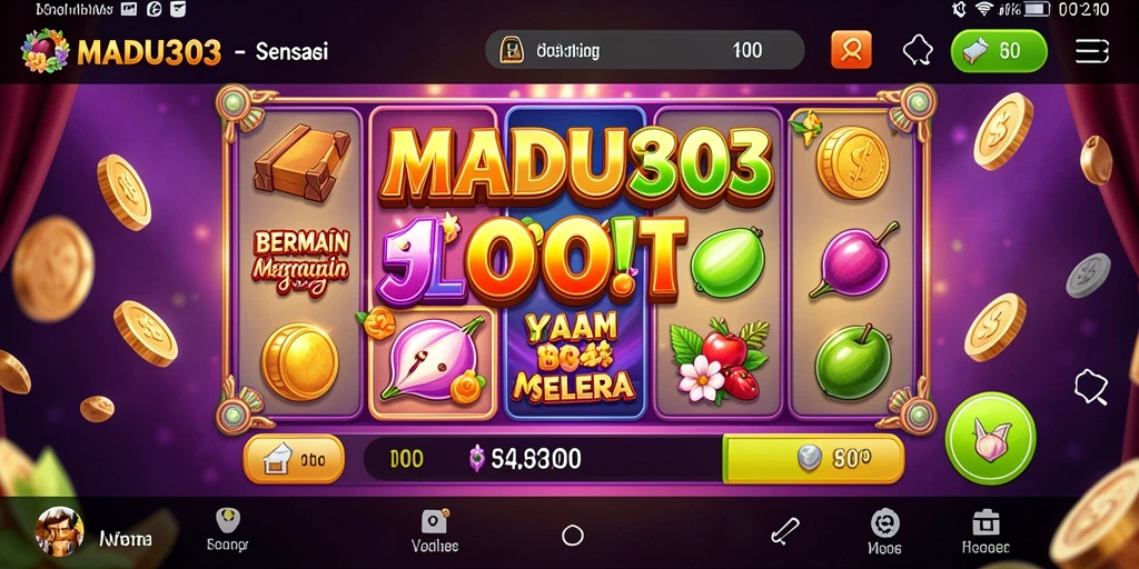 Tampilan gameplay seru dari MADU303 dengan berbagai tema Slot.