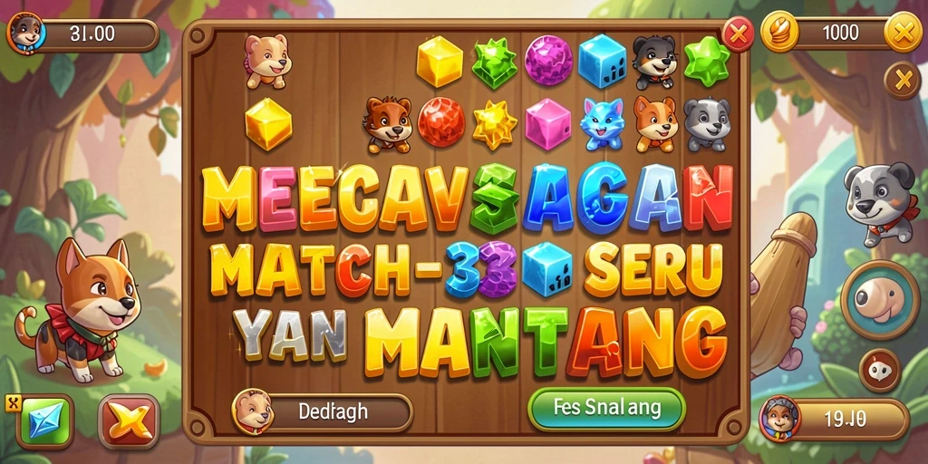 Screenshot utama gameplay Match-3 di MEGAVISA88.