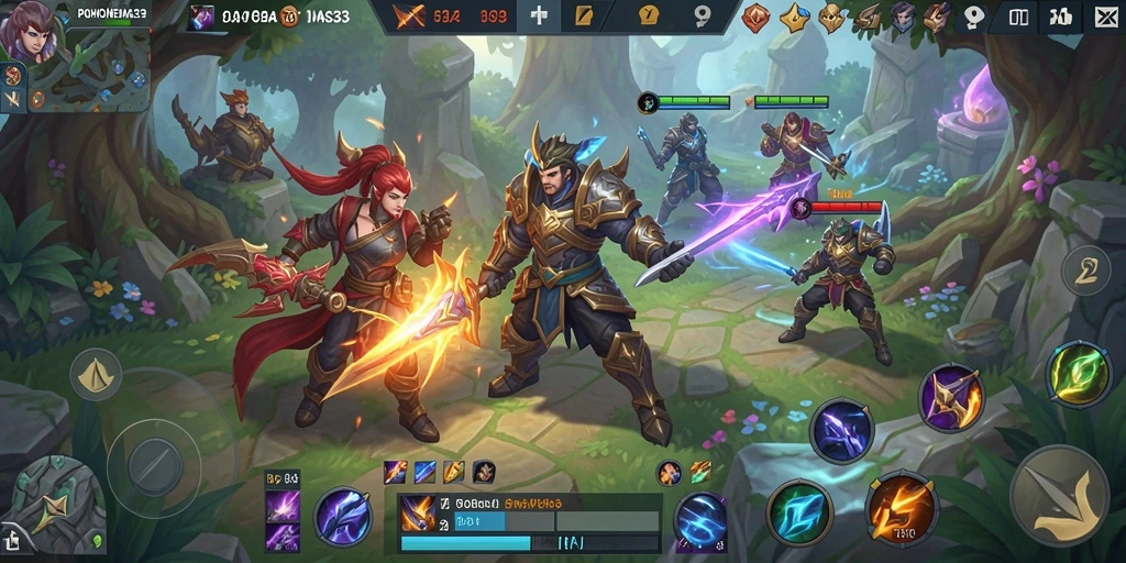 Screenshot gameplay POHONEMAS33 yang menunjukkan pertempuran epik.