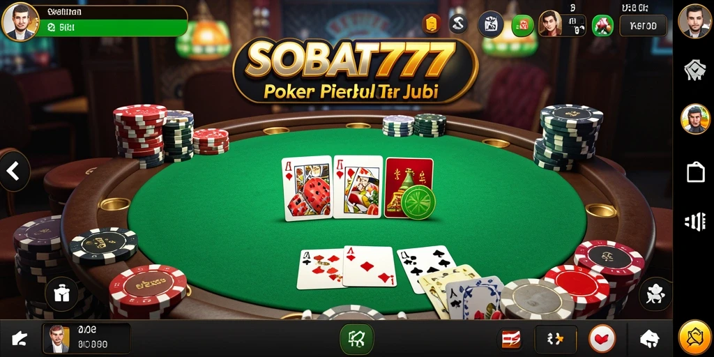 Tampilan gameplay seru dalam aplikasi Poker SOBAT777.