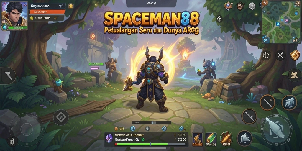 Tampilan seru gameplay ARPG di luar angkasa dalam SPACEMAN88.