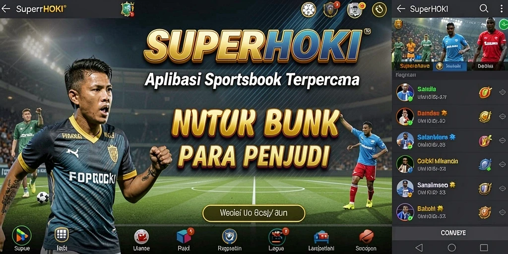 Tampilan utama SUPERHOKI dengan fitur taruhan olahraga.