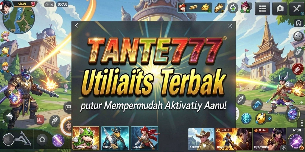 Tampilan aplikasi TANTE777 dengan fitur utilitas yang membantu.