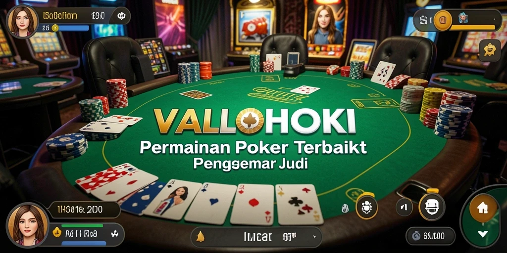 Screenshot gameplay VALOHOKI menampilkan aksi poker yang intens.