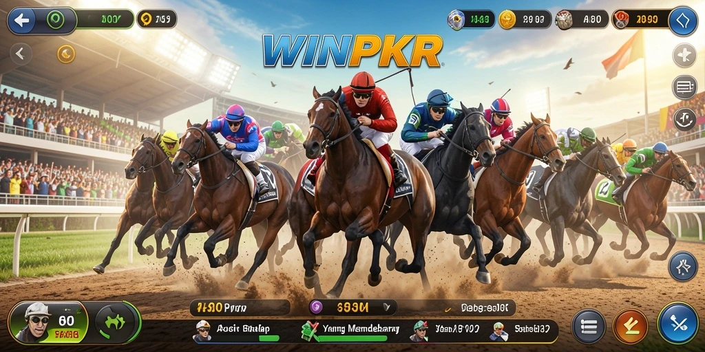 Tampilan gameplay WINPKR yang menegangkan dan penuh aksi balap.